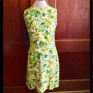 60's flowered shift dress